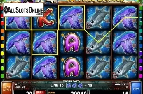 Screen 1. Penguin Party (Casino Technology) from Casino Technology