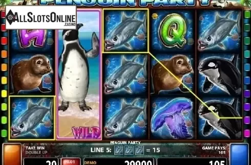 Screen 2. Penguin Party (Casino Technology) from Casino Technology