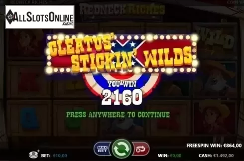 Sticky Wilds Win. Redneck Riches from Betsson Group