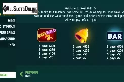 Intro and Big wins screen