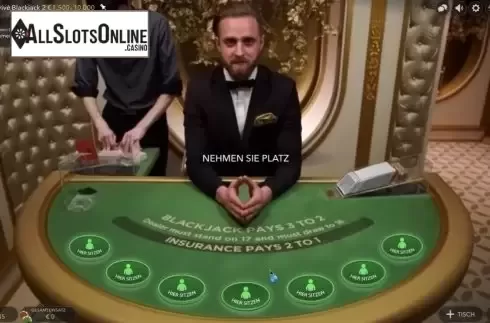 Game Screen. Salon Prive Blackjack 2 from Evolution Gaming