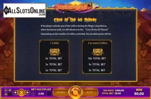 Cave bonus screen