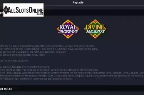 Progressive Jackpots screen