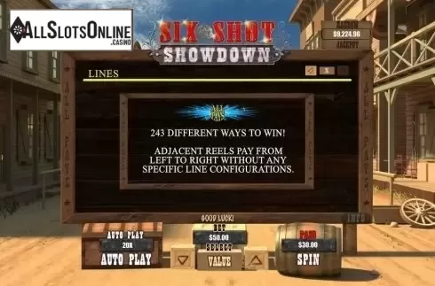 Lines. Six Shot Showdown from RTG
