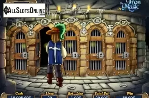 Bonus Game screen. The Iron Mask from R. Franco