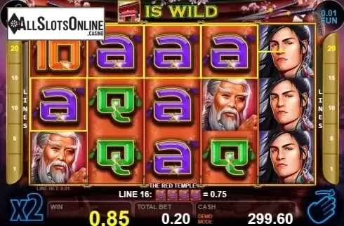 Win screen 1. The Red Temple (Casino Technology) from Casino Technology