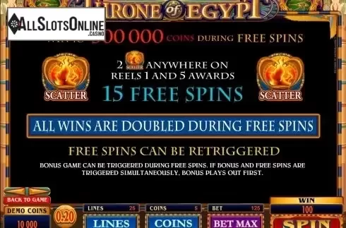 Screen2. Throne of Egypt from Microgaming