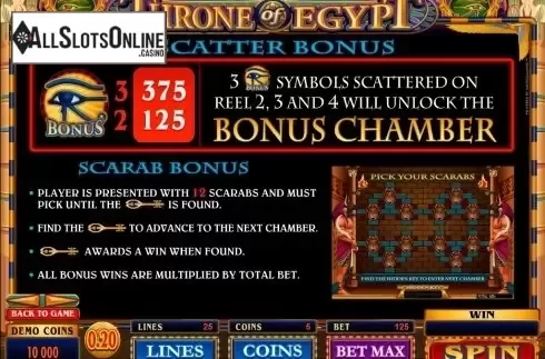 Screen3. Throne of Egypt from Microgaming