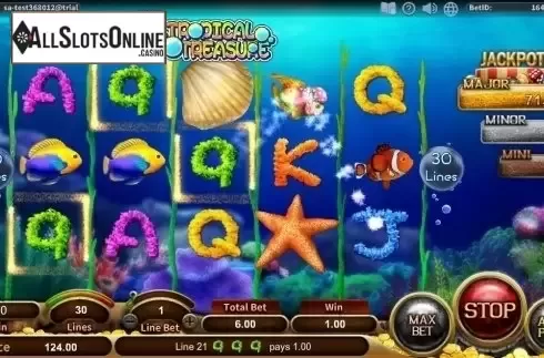 Win Screen. Tropical Treasure from SimplePlay