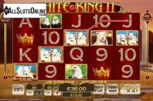 Win Screen. White King 2 from Playtech