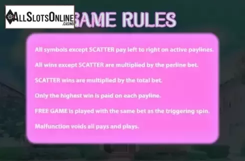 Game Rules screen
