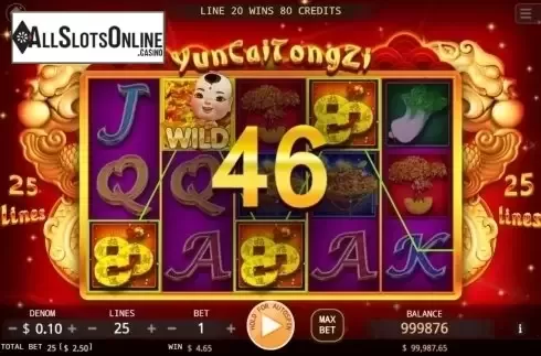 Win Screen. Yun Cai Tong Zi from KA Gaming