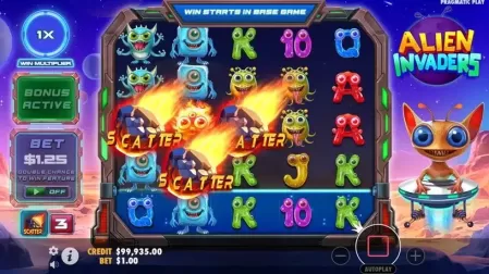 Alien Invaders slot screenshot 2