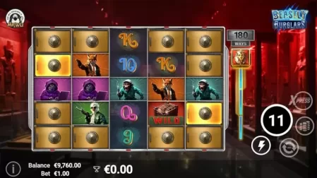 Beastly Burglars slot screenshot 2