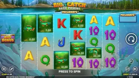 Big Catch Bass Fishing Megaways slot screenshot 1