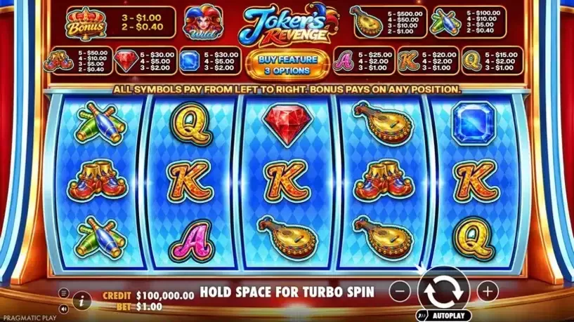 Joker’s Revenge slot screenshot 