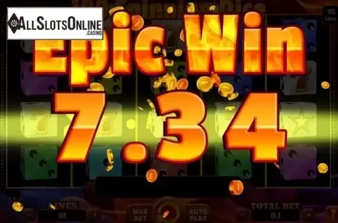 Epic Win. 100 Spinning Dice from Spinomenal