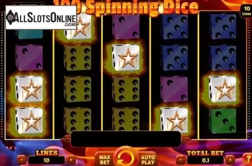 Win Screen 3. 100 Spinning Dice from Spinomenal