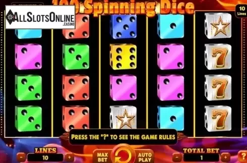 Reel Screen. 100 Spinning Dice from Spinomenal