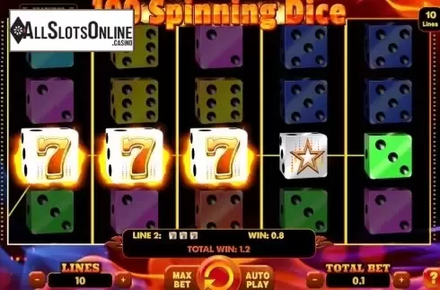 Win Screen 1. 100 Spinning Dice from Spinomenal