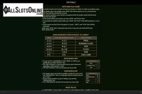 Info. 3 Card Brag (Skywind Group) from Skywind Group