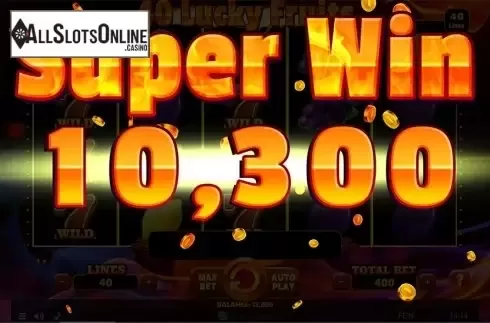 Super win screen. 40 Lucky Fruits from Spinomenal