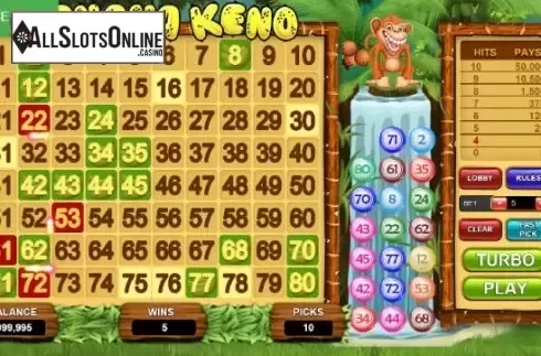 Win Screen. Banana Keno from Caleta Gaming