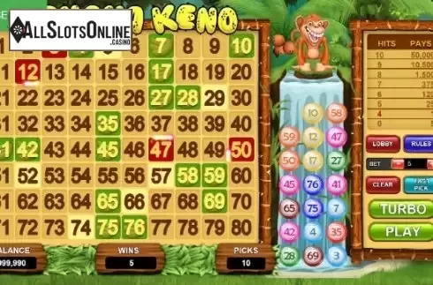 Cash Screen. Banana Keno from Caleta Gaming