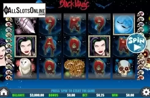 Game Screen. Black Magic (WGS Technology) from Wager Gaming