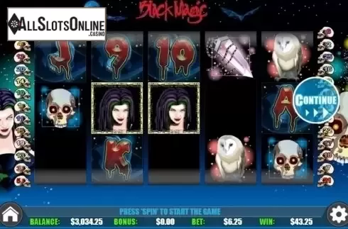 Win Screen. Black Magic (WGS Technology) from Wager Gaming