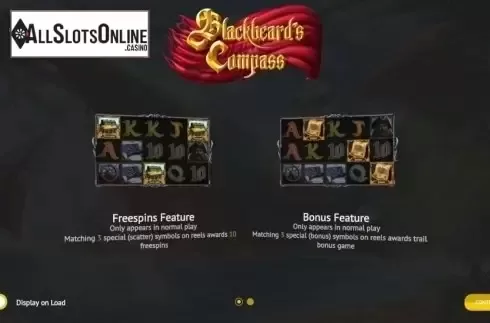 Start Screen. Blackbeard's Compass from 1X2gaming