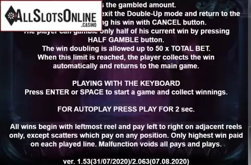Paytable 5. Bombay Gems from Casino Technology