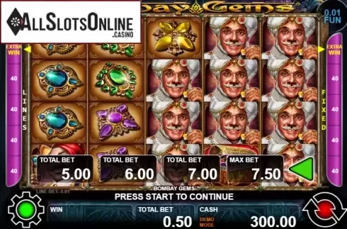 Reel screen. Bombay Gems from Casino Technology