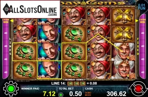 Win screen 1. Bombay Gems from Casino Technology