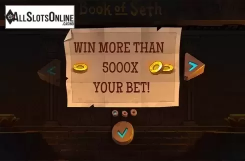 Intro screen 2. Book of Seth from Peter and Sons
