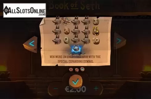 Intro screen 4. Book of Seth from Peter and Sons