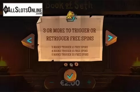 Intro screen 3. Book of Seth from Peter and Sons