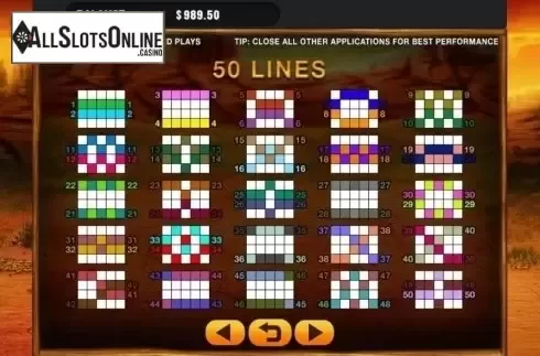 Paylines. Buffalo Run from GMW