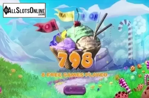 Big Win screen. Cake Valley from Habanero