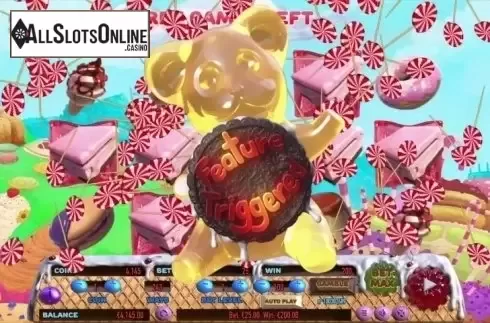 Feature Triggered screen. Cake Valley from Habanero