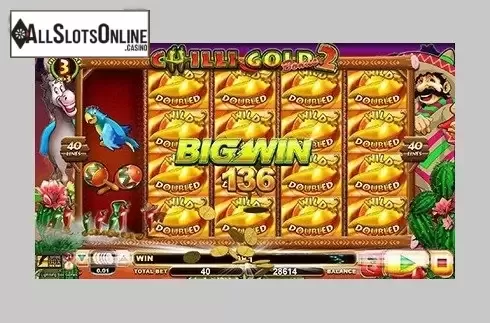 Big win screen. Chilli Gold x2 from Lightning Box