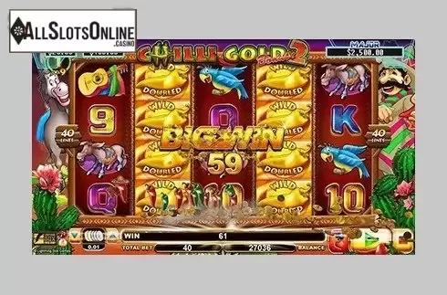 Win screen. Chilli Gold x2 from Lightning Box
