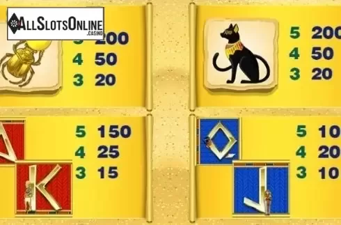 Paytable 2. Cleopatras Glory from Allbet Gaming