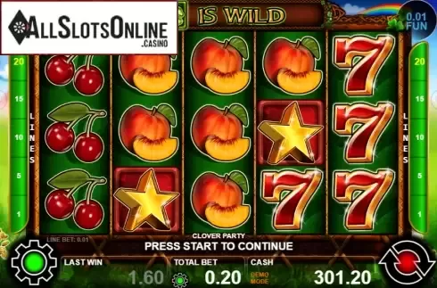 Reel screen. Clover Party from Casino Technology