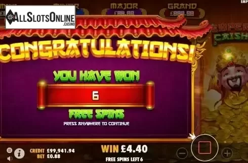 Free Spin screen
