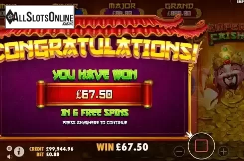 Win Free Spin screen