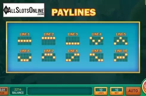Pay Lines screen