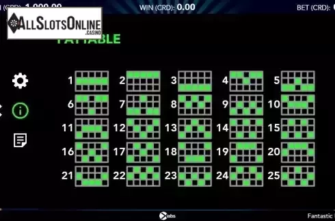 Paylines screen