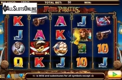 Screen 2. Five Pirates from Lightning Box