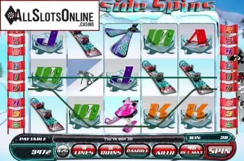 Win Screen. Front Side Spins from Saucify